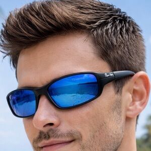 MAUI JIM Stingray Polarized Men Sunglasses Blue Mirror